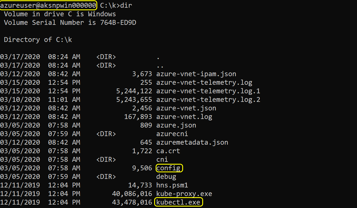 The Windows node shown includes everything an attacker needs to control the rest of the Kubernetes cluster.