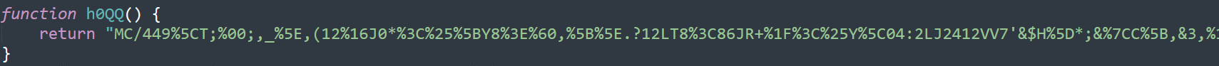 An example of the unreferenced crucial function (h0QQ)